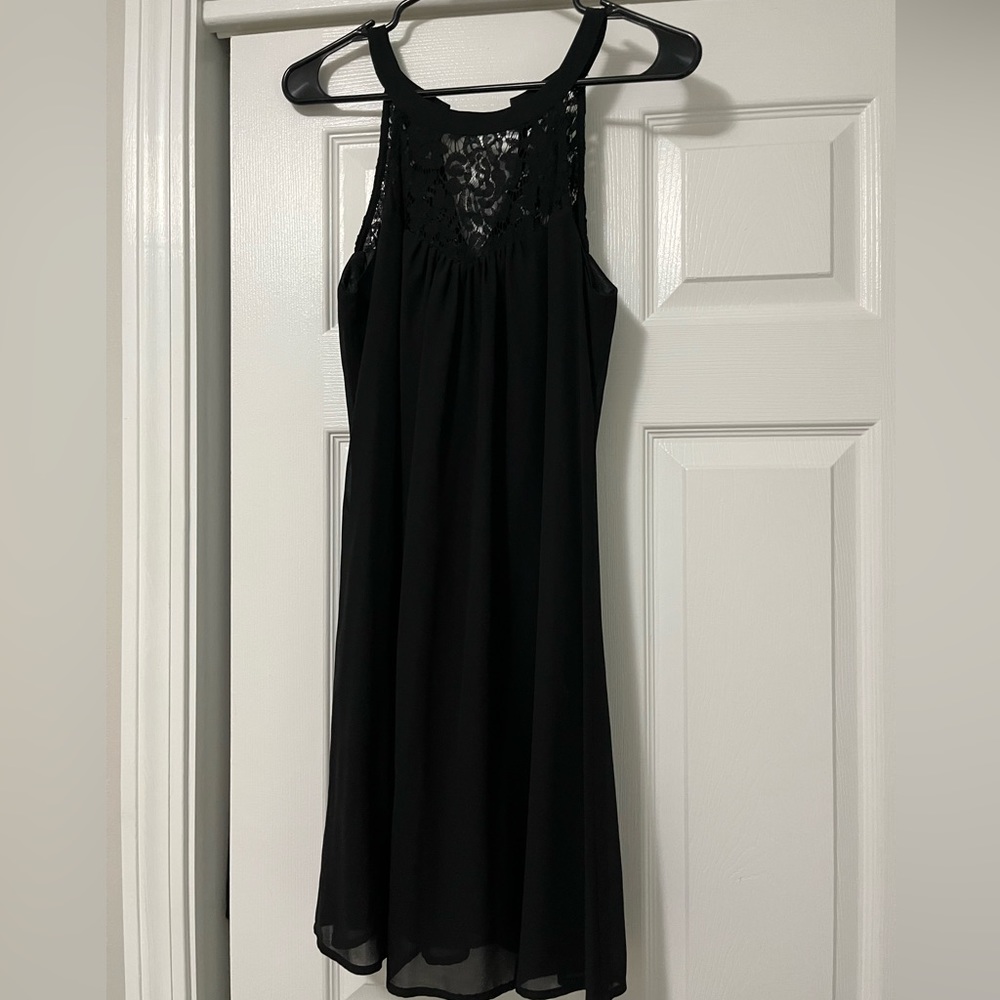 Black lace top dress